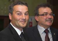 Jacek Siedlik (z lewej) i Henryk Słomka-Narożański wiceprezydent Tarnowa