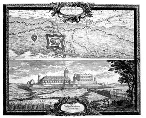 Ilustracja: Kartografika podczas Europejskich Dni Dziedzictwa <br />
Zamek Łowicki w 1655 r., miedzioryt wg rys. E. Dahlberga