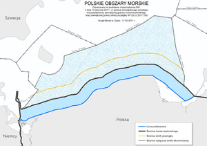 Ilustracja: Granice polskich obszarów morskich dokładnie wyznaczone <br />
Polskie obszary morskie