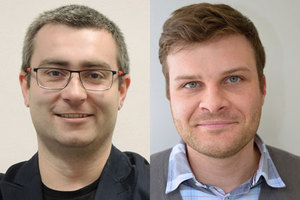 Ilustracja: Stypendia ministra również dla geodety i geoinformatyka <br />
Jacek Paziewski i Jędrzej Bojanowski (fot. UWM i IGiK)
