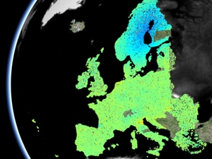 Ilustracja: Deformacje w Europie na satelitarnej mapie Copernicusa
