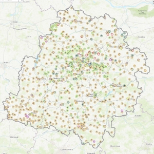 Ilustracja: Wszystkie nekropolie w województwie na jednej mapie