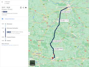Ilustracja: Google Maps z ułatwieniem dla podróżujących pociągiem