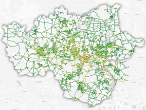 Ilustracja: Obciążenie dróg GZM na interaktywnej mapie