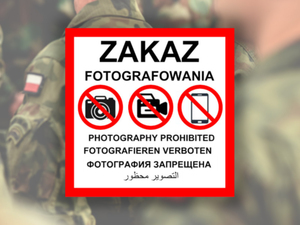 Ilustracja: Czy zakaz fotografowania dotknie geodetów? <br />
Określony w załączniku do rozporządzenia wzór znaku zakazu fotografowania
