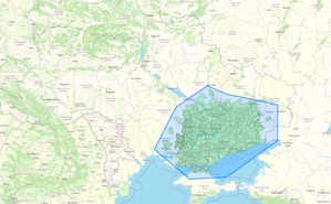 Ilustracja: Satelity obliczyły wpływ wojny na rolnictwo Ukrainy <br />
Analizowany obszar stanu upraw na Ukrainie