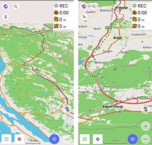 Ilustracja: Więcej statystyk i danych na mapach OsmAnd <br />
Widok 2.5D
