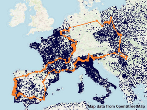Ilustracja: Ulica na każdy dzień roku - powstał niezwykły kalendarz <br />
Trasa podróży opracowana przez autora na podstawie danych OpenStreetMap